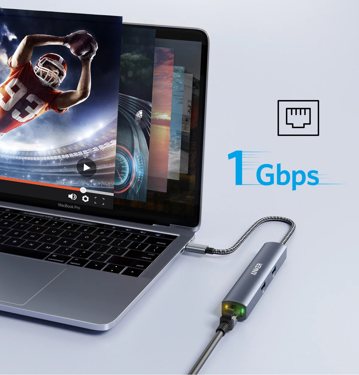 Adaptateur multi-fonction Internet filaire USB-C